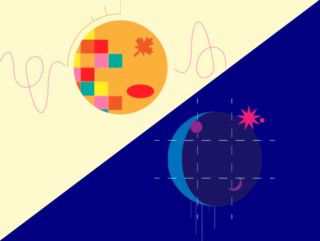 The blue one represents personality & physical attributes such as age<br>The yellow one focuses on interest, things I enjoy, and what I want for the future <div class='container'><iframe class='responsive-iframe' src='../Data Portraits/index.html'></iframe></div>