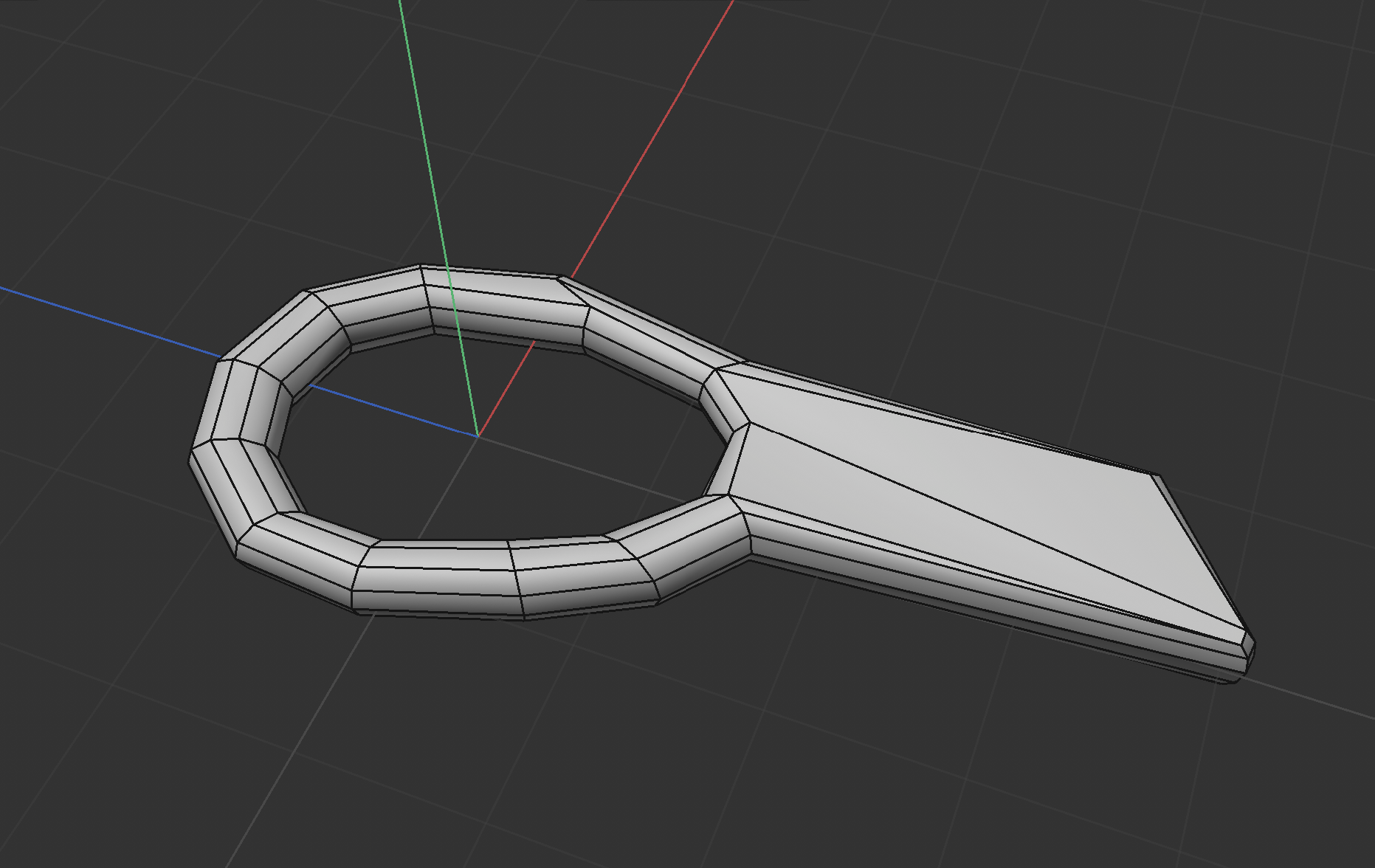 shape torus into thumb handle